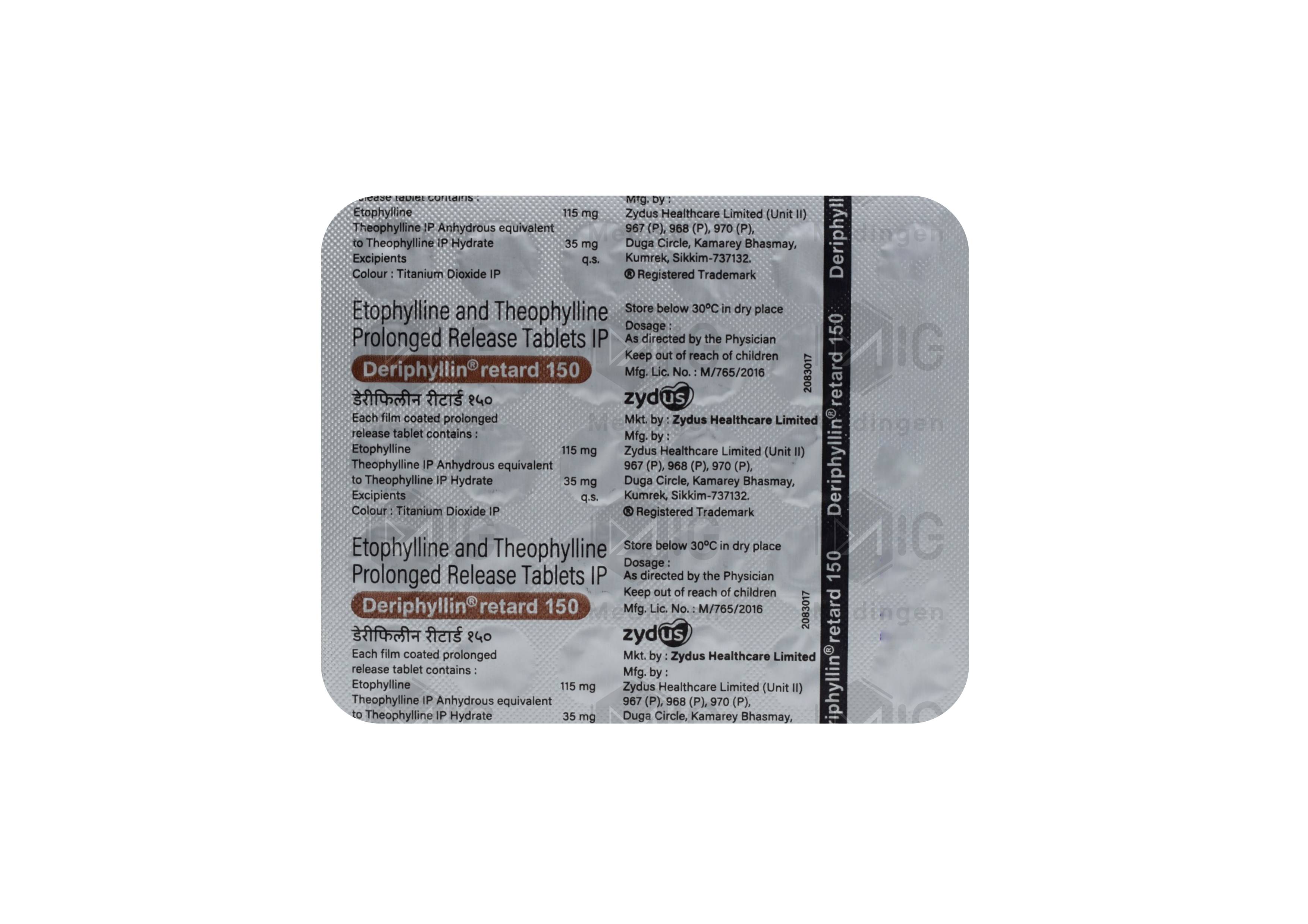 DERIPHYLLIN RETARD 150MG